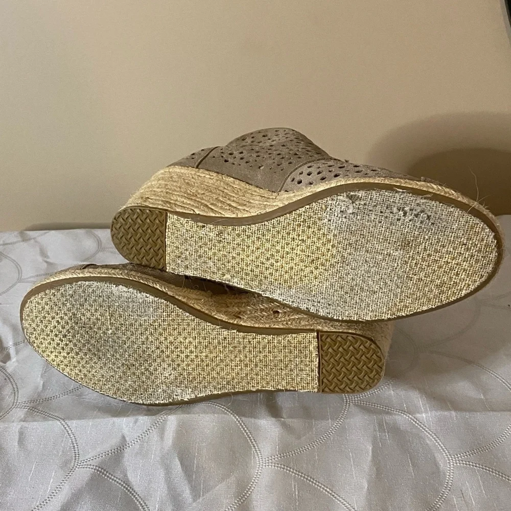 Toms Suede Cutout Wedge